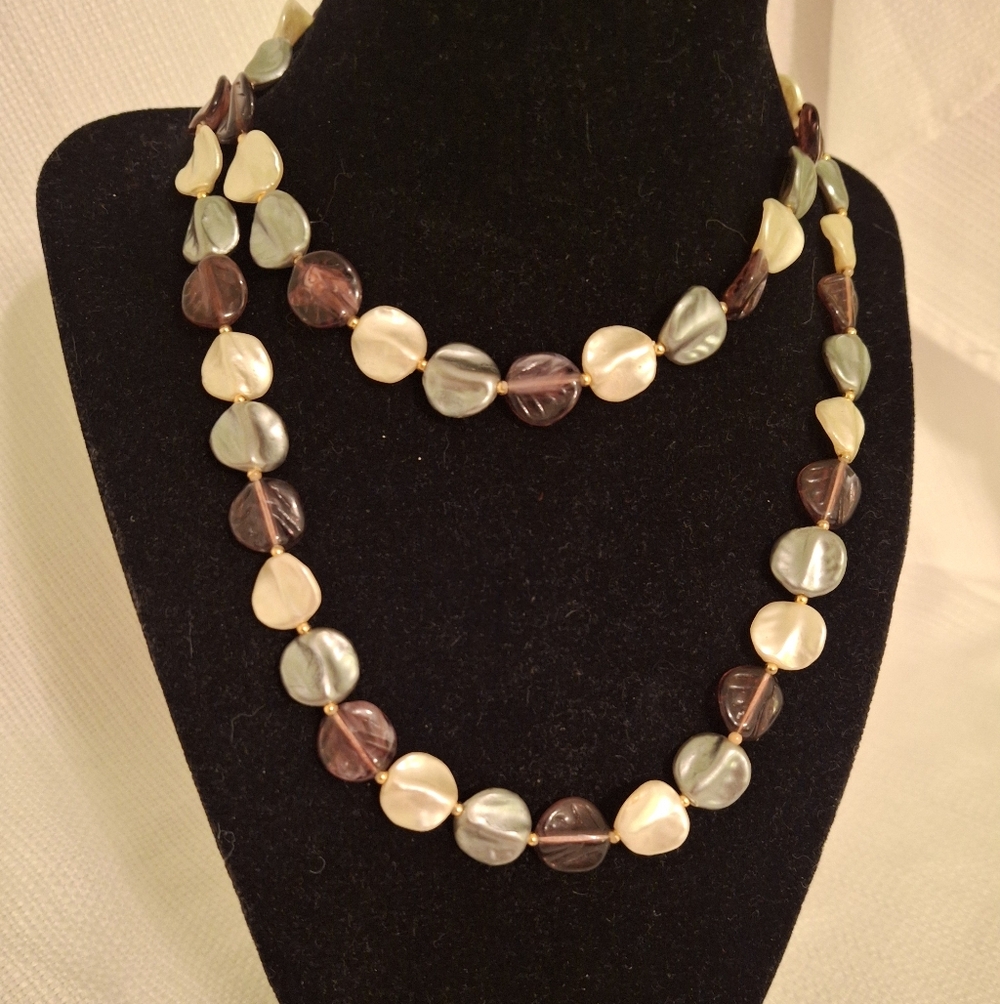 Vintage Multi-Color Beaded Long Necklace - Women Jewelry